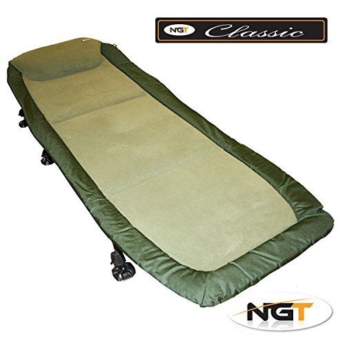 NGT Carp Fishing Bedchair Bed Chair With 6 Adjustable Legs Very Soft Micro  Fleece Fabric Mattress For A Good Night Sleep